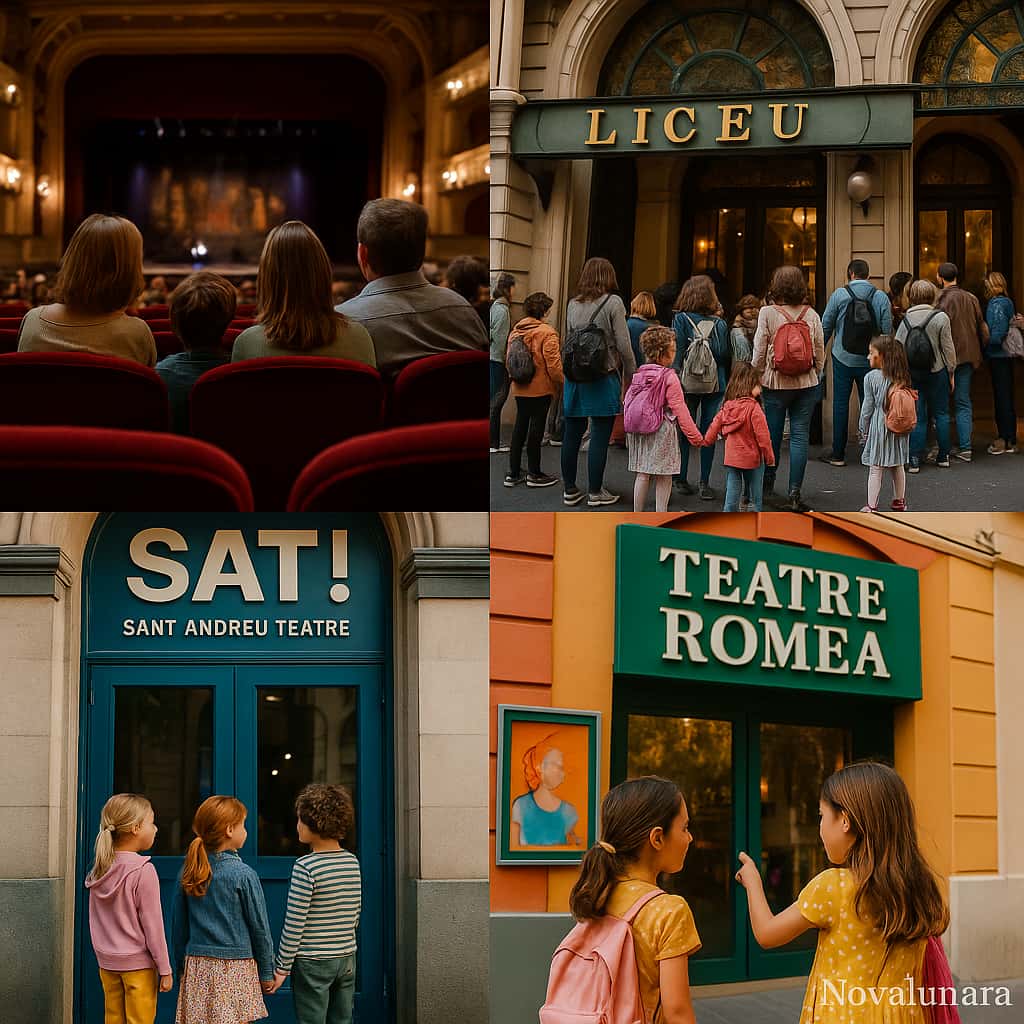 niños disfrutando del teatro espectaculo para ninos en Barcelona como el Sat , la Romea, y el petit Lieceu